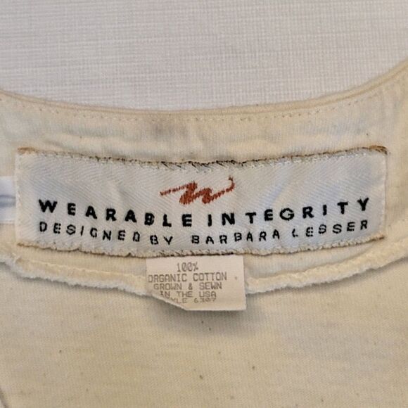 Vintage Barbara Lesser Medium Off-White Swimsuit Coverup 100% Organic Cotton USA - Picture 4 of 16